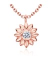 Beautiful Sunflower Shaped CZ Crystal Silver Necklace SPE-5251